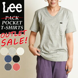 Lee リー パッケージなしアウトレット【SALE／30%OFF】 Vネック ロゴ半袖ポケットTシャツ パックT ポケT レディース インナー カットソー 人気 PACK T-SHIRTS LT2193【gs0】