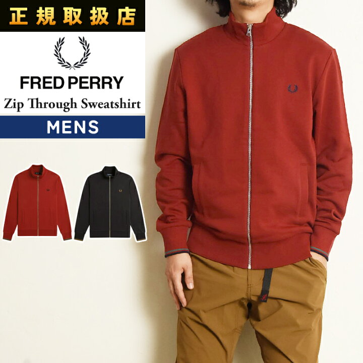 FRED PERRY」 ジャージブルゾン S レッド レディース FRED PERRY 
