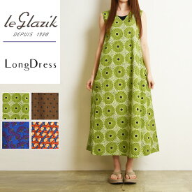 ル グラジック LE GLAZIK バティック ノースリーブ ワンピース レディース ロング 柄 LG-G0077BTK【gs0】