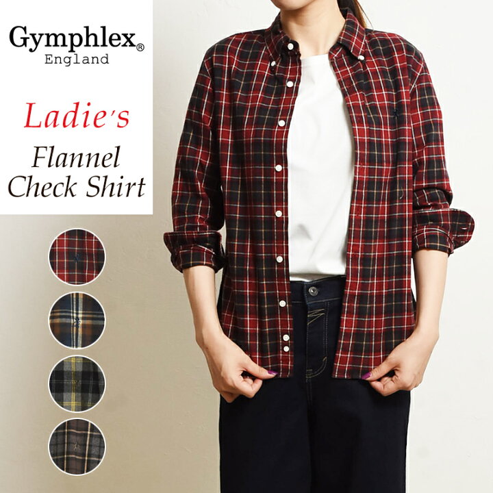 楽天市場 Gymphlex ジムフレックス フランネル チェック ボタンダウンシャツ 長袖 レディース ビエラシャツ Gymphlex J 0872vhc Geo Style ジェオスタイル