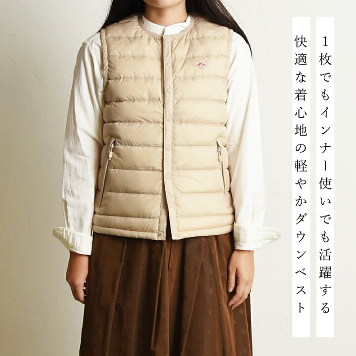 DANTON - 【美品】 DANTON / ダントン | ダウンベスト | S | ベージュ  