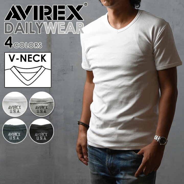 楽天市場 Avirex アビレックス Vネック 半袖 Tシャツ アヴィレックス Tシャツ デイリー メンズ カットソー 人気 Geo Style ジェオスタイル