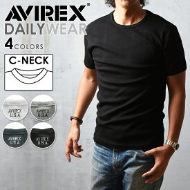 【ポイント10倍・送料無料】AVIREX アビレックス クルーネック 半袖 Tシャツ 6143502 (617352) アヴィレックス Tシャツ デイリー メンズ カットソー インナー 丸首 人気 肌着 タイト フィット ジムウェア トレーニング おしゃれ 無地 ブランド