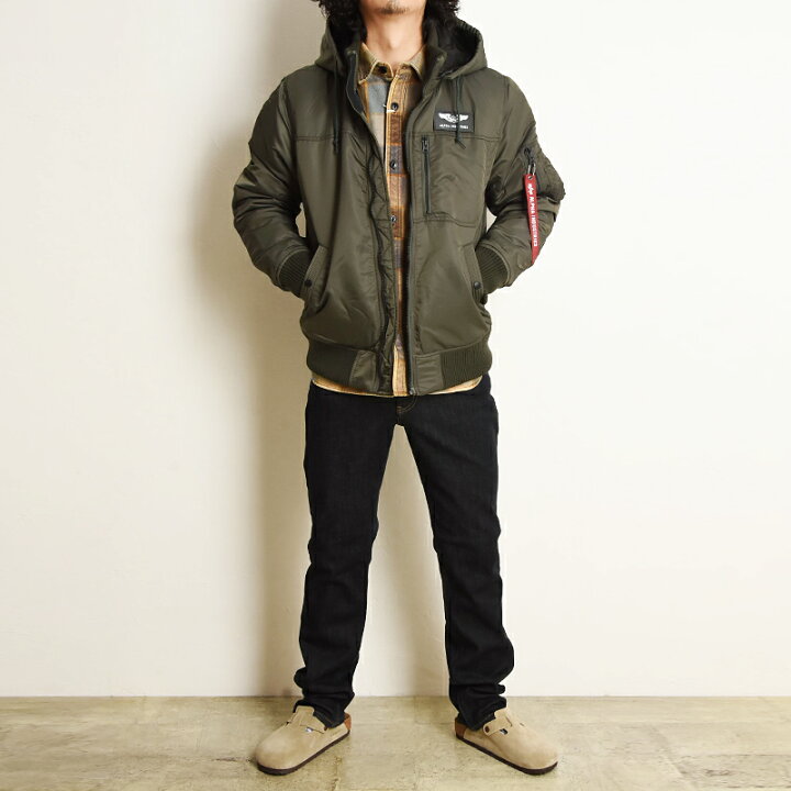 フーデットリブジャケット(M ブラック): ジャケット/アウター｜Right-on公式オンラインショップ ミリタリーアウターフーデッドリブフライトナイロンジャケットメンズ