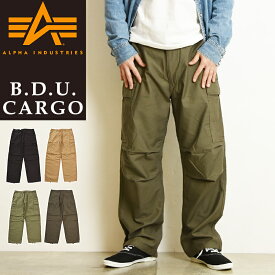 2024春夏新作【セール／10%OFF】アルファインダストリーズ ALPHA INDUSTRIES B.D.U. カーゴパンツ コットンバックサテン メンズ 男性 紳士 ミリタリー ワイド ルーズ ゆったり BDU SALE TB1057【gs0】