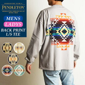PENDLETON ペンドルトン バックプリント ロングスリーブ Tシャツ ロンT 長袖 メンズ レディース ユニセックス 幾何学模様 2475-9002【gs2】