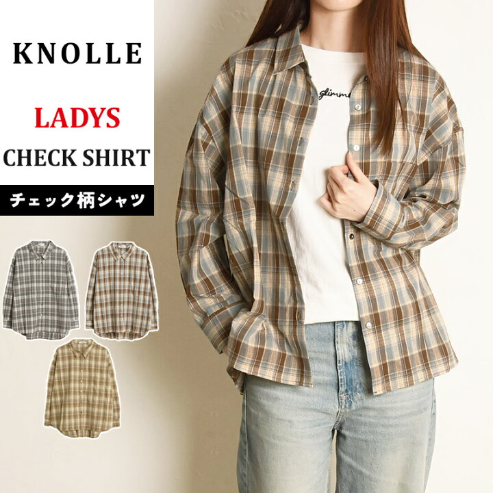 楽天市場】クノール KNOLLE チェックシャツ レディース 長袖 シャツ 