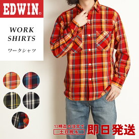 【SALE／10%OFF】EDWIN エドウィン ワークシャツ 長袖 メンズ アメカジ カジュアル 定番 レトロ チェックシャツ ET2138【gs0】