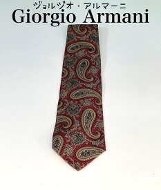 【中古品】ジョルジオアルマーニ　GIORGIOARMANI ネクタイ 赤　メンズ ヴィンテージ