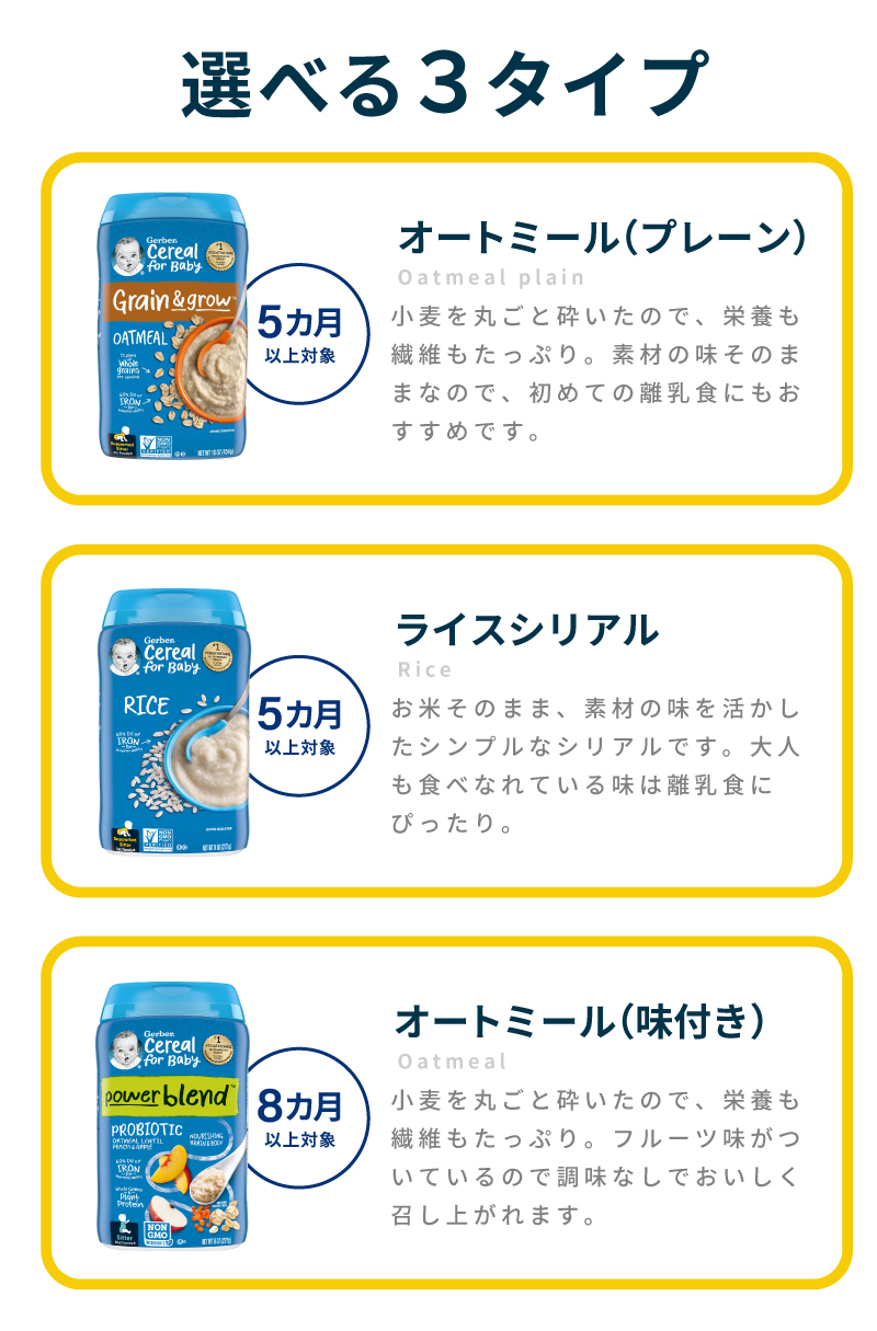 楽天市場】【45食分】離乳食 5ヶ月 初期 ガーバー ライスシリアル DHA 