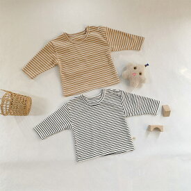 【LINEで100円オフ】トップス 長袖 女の子 男の子 ボーダー 子供服 キッズ キッズ服 ベビー 赤ちゃん おしゃれ シンプル お出かけ 幼児 あったか ジュニア かわいい 子供服 子ども服 ベビー服 赤ちゃん服 カジュアル 60 70 80 90