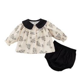 【P4倍＋500円クーポン】ベビー ベビー服 赤ちゃん 赤ちゃん服 長袖 女の子 セットアップ 新生児 ブラウス トップス パンツ 2点セット 冠婚葬祭 シンプル おしゃれ 可愛い かわいい お宮参り 結婚式 ハーフバースデー 入園式 フォーマル ギフト出産祝い 60 70 80 90 100