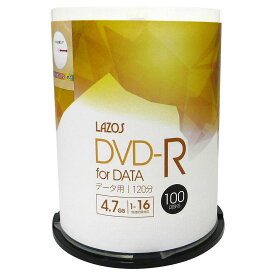 【記録メディア】 Lasoz DVD-R データ用 4.7GB 1-16倍速 ホワイトワイド印刷対応 【500枚(100枚×5個)スピンドルケース】 (L-DD100P 5個セット)