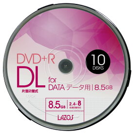 【記録メディア】 Lasoz DVD+R DL データ＆録画用 8.5GB 2.4-8倍速 ホワイトワイド印刷対応 【200枚(10枚×20個)スピンドルケース】 (L-DDL10P 20個セット)