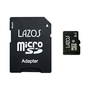Lazos microSD [J[h 8GB SD[J[h }CNSDJ[h CLASS10 SDMIΉ L-B8MSD10