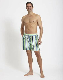 Tom & Teddy Stripe Blue & Green ストライプ・ブルー&グリーン トム & テディー メンズ サイズ オーストラリアンスイムウェア 水着 男性用 サーフパンツ ハーフパンツ 海水浴 プール 海パン 生活用品