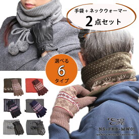 選べる 福袋 メンズ レディース 手袋 ネックウォーマー 2点 セット ギフト クリスマス プレゼント 男性用 女性用 送料無料 ns-fkb-mw01