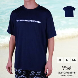 ラッシュガード Tシャツ 水着 丸首 半袖 ラッシュTシャツ メンズ レディース ユニセックス 速乾 軽量 スポーツ　sa-010023-b