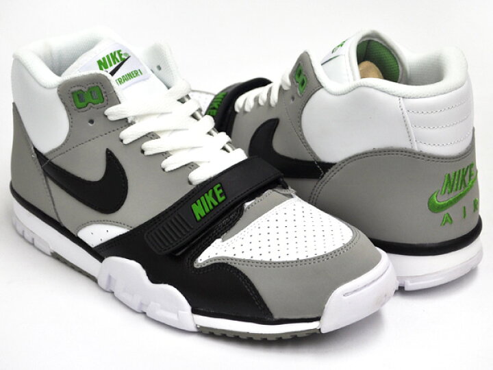 楽天市場 Nike Air Trainer 1 Mid Premium Le ナイキ エア トレーナー 1 ミッド プレミアム White Black Ntrl Gry Chlrphyll ｇｅｔｔｒｙ