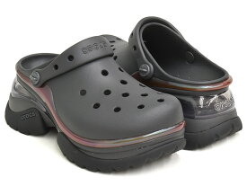 crocs WOMEN'S SUPER BAE CLOG【クロックス ウィメンズ スーパー ベイ クロッグ】【厚底 サンダル スタイルアップ レディース 限定 ブラック】BLACK SAND