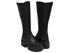 Timberland WOMEN'S EVERLEIGH TALL BOOT【ティンバーランド エヴァーリー トール ブーツ】【エヴァリー 厚底 ロング チェルシー カジュアル シューズ ウィメンズ レディース 女性 婦人 ブラック フルグレインレザー】BLACK FULL-GRAIN