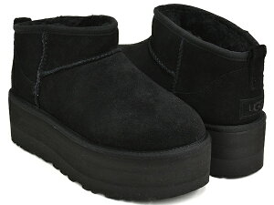 UGG CLASSIC ULTRA MINI PLATFORM【アグ クラシック ウルトラ ミニ プラットフォーム】【ブーツ 厚底 カジュアル シューズ スエード スウェード】【ウィメンズ レディース 女性 ブラック 黒】BLACK