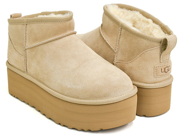 【9/11 23:59まで★楽天スーパーSALE】 UGG W CLASSIC ULTRA MINI PLATFORM 【アグ クラシック ウルトラ ミニ プラットフォーム】 【ブーツ 厚底 カジュアル シューズ スエード スウェード】 【レディース WOMEN サンド ベージュ】 SAND