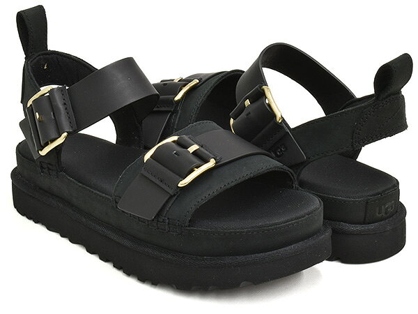 【9/11 23:59まで★楽天スーパーSALE】 UGG W GOLDENSTAR VILLA 【アグ ゴールデンスター ヴィラ】 【厚底 サンダル ストラップ スタイルアップ】 【ウィメンズ レディース ブラック】 BLACK