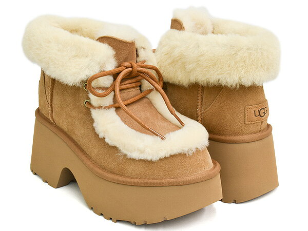 【9/11 23:59まで★楽天スーパーSALE】 UGG W ESMEE LACE UP 【アグ エスミー レース アップ】 【厚底 カジュアル ブーツ シューズ スタイルアップ】 【ウィメンズ レディース チェスナット ブラウン】 CHESTNUT