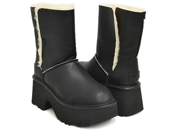 【9/11 23:59まで★楽天スーパーSALE】 UGG W ESMEE LEATHER BOOT 【アグ エスミー レザー ブーツ】 【厚底 カジュアル シューズ スタイルアップ】 【ウィメンズ レディース ブラック】 BLACK