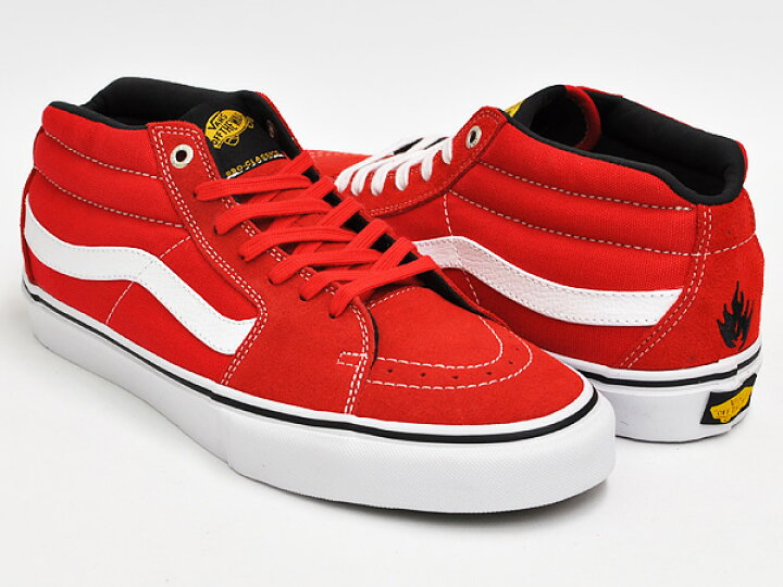 VANS SK8-MID PRO【バンズ スケート ミッド プロ】【ブラックレーベル】(BLACK LABEL) RED ＧＥＴＴＲＹ