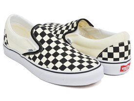 【決算セール 3/31 23:59まで】VANS CLASSIC SLIP-ON【バンズ クラシック スリッポン】BLK & WHTCHCKERBOARD / WHT [spvn]