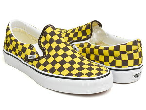 VANS CLASSIC SLIP-ON�y�o���Y �N���V�b�N �X���b�|���z�y�`�F�b�J�[�{�[�h �`�F�b�N �C�G���[ �u���E���zDARK YELLOW / BROWN