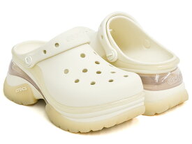 crocs WOMEN'S SUPER BAE CLOG【クロックス ウィメンズ スーパー ベイ クロッグ】【厚底 サンダル スタイルアップ レディース 限定 ホワイト ベージュ】SUMMIT WHITE