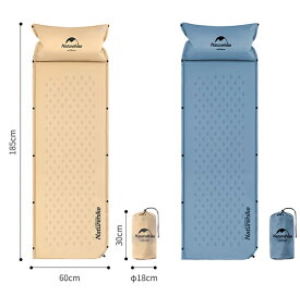 【NatureHike】インフレータブル マット オートマチック inflatable sponge sleeping pad キャンプ 紫外線防止 アウトドア 登山 グランピング 防災 キャンピングマット エアーマット 枕付き パッド テント泊 車中泊 山岳 ツーリング 災害 NH20DZ002