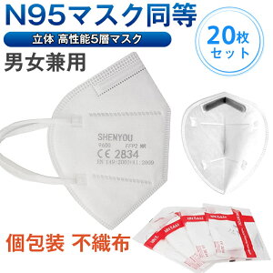 【メーカー希望小売価格2980円→1380円！】 N95マスク同等 FFP2マスク KN95マスク 20枚セット 個包装