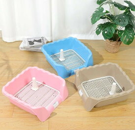 犬 トイレ 犬 トイレトレー ペットトイレ ペットトレー ワイド 犬用トイレ お掃除簡単 抗菌 マーキングポール付きトイレ しつけトレー 犬トイレトレー フチ付き 滑り止め トレーニング しつけ メッシュ しつけるウォールトレー