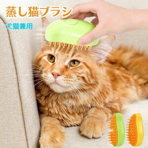 ス 犬くし スチーム USB充電式 猫くし 猫ブラシ 抜け毛取り ペットグルーミングブラシ 猫犬兼用 2個 ミスト機能搭載 静電気防止