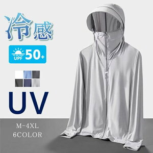 おし 大きいサイズ マスク フード付き 涼感 涼しい 接触冷感 ロング 薄手 ラッシュガード 長袖 レディース メンズ 冷感 パーカー