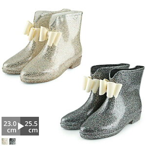 歩きやすい 軽量 リボン レディース フラワー 靴 レインシューズ レディース 滑らない ショート ミドル丈 オシャレ 雪 キラキラ