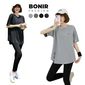 おしゃれ フィットネスウェア 通気性良い 可愛い ランニングウェア トレーニングウェア トップス レディース 単品 Tシャツ 半袖