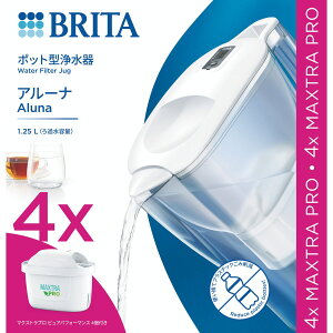 BRITA Aluna Pitcher with 4 Maxtra Pro Filter Cartridges 5 4���� �①�ɑΉ� �X���� �N���A�t�@���l�� �t���������J�[�g���b�W�������� ���m�点 �J�[�g���b�W1��150L�̐������ 1��5 3L�g�p�̏ꍇ 4�T��