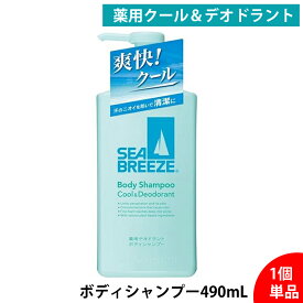 シーブリーズ ボディシャンプー クール＆デオドラント 490ml 本体 さっぱり 爽快 汗 ニオイ 対策 ボディソープ メンズ レディース 大容量 SEABREEZE クールミント ボディケア リフレッシュ スポーツ後 シャワー後 体臭 汗臭 制汗 スキンケア 医薬部外品 送料無料
