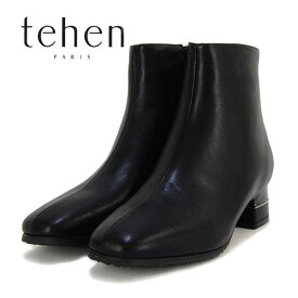 【SALE20％OFF】テーン　tehen　合皮　デザインヒール　シンプル　ショートブーツ
