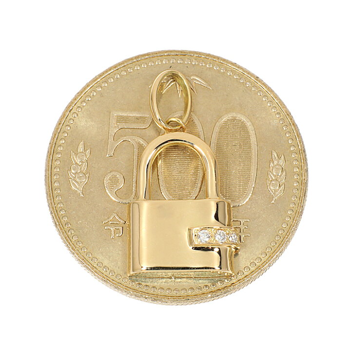 楽天市場】K18 18金 18k カデナ 南京錠 パドロック 鍵 ロック ダイヤ 