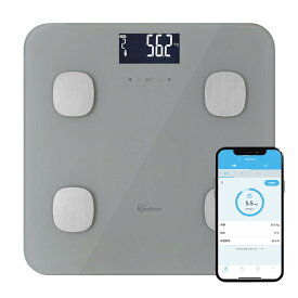【アプリ連動】 アイリスオーヤマ 体重計 体組成計 健康家電 健康 ヘルスケア 体調管理 スマホ連動 IBCM-B212-H グレー