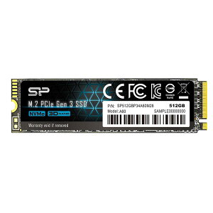 �V���R���p���[ SSD 512GB 3D NAND M.2 2280 PCIe3.0×4 NVMe1.3 P34A60�V���[�Y 5�N�ۏ� SP512GBP34A60M28