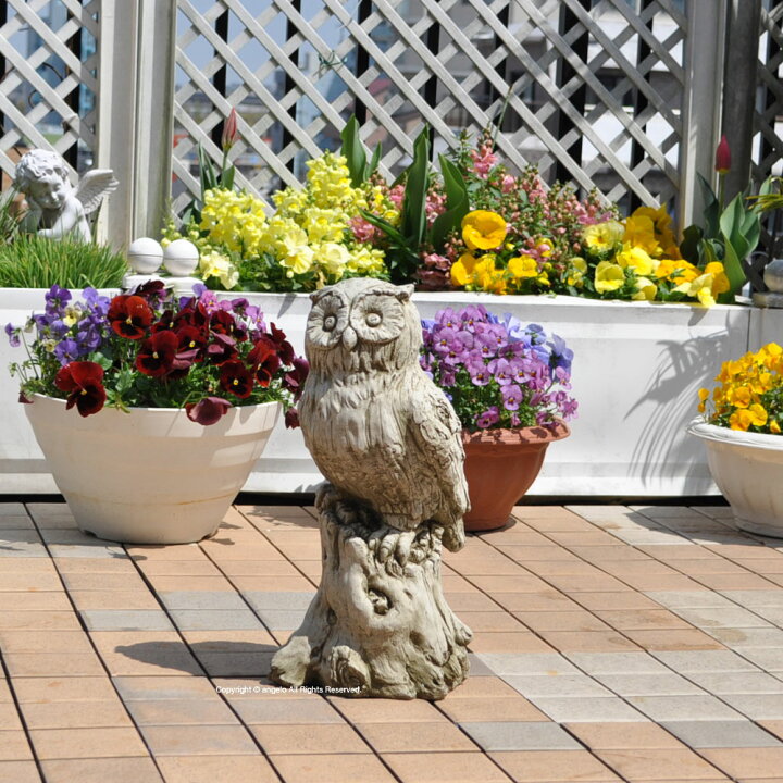 楽天市場】送料無料 ストーン製 England【フクロウ】【ガーデニング  