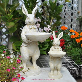 【スタンディングバニー2個組】うさぎ大小2個セット【送料無料】ガーデニング雑貨 ラビット ガーデニング ガーデン 雑貨 オーナメント おしゃれ 庭 置物 ギフト対応 あす楽 インテリア雑貨 おうち時間 大人かわいい雑貨