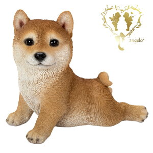 【送料無料】【ストレッチ柴犬】本物そっくり 庭 玄関【犬置物】ガーデン 雑貨 オーナメント おしゃれ置物 樹脂 お出迎え おうち時間 WooBia